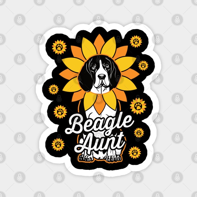 Cute Beagle Aunt Sunflower Dog Lover Magnet by RadStar