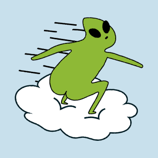 ALIEN SURFING IN A CLOUD T-Shirt