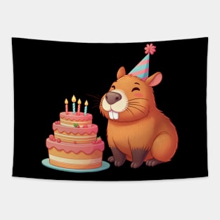 Capy Birthday Capybara Kawaii T-Shirt Tapestry