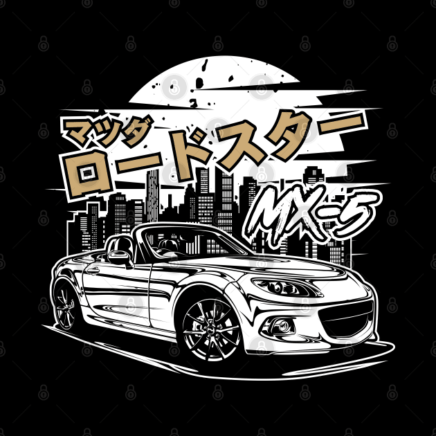 Miata MX-5 Roadster (White Print) by idrdesign