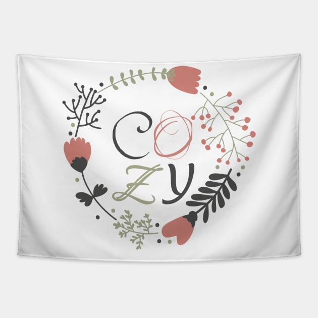 Cozy Country House Design White Tapestry by Qwerdenker Music Merch