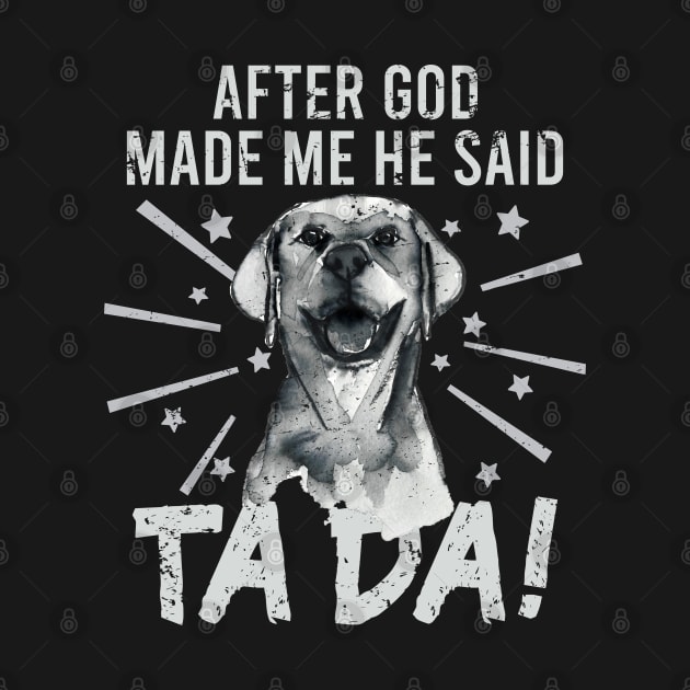 TaDa Vintage funny golden retriever with Distressed TaDa retro golden retriever by alcoshirts