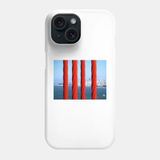 San Francisco from the Golden Gate Bridge, through the Steel Ropes. California 2009 Phone Case