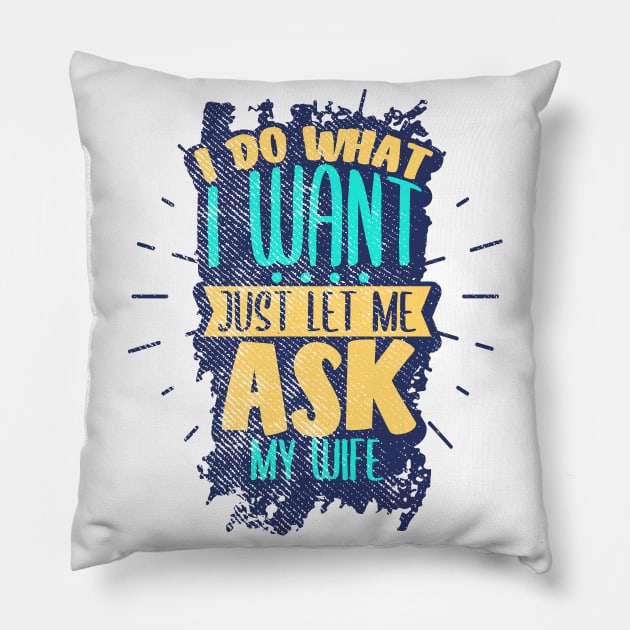 Wife Married Husband Pillow by Teeladen