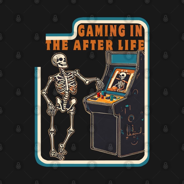 Skeleton play arcade games by Ilustradamus