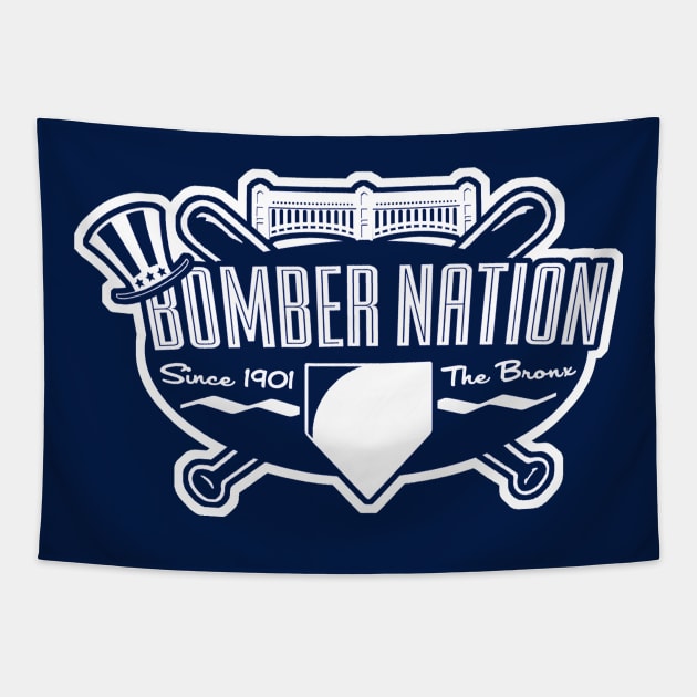 Bronx Bombers Nation Outline Tapestry by PopCultureShirts