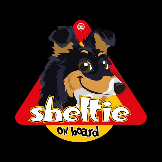 Sheltie on Board - Tricolor by DoggyGraphics