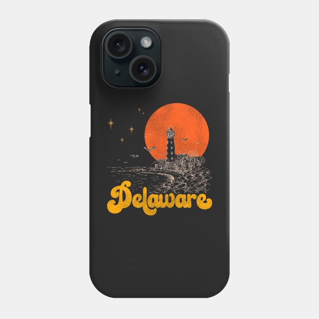 Vintage State of Delaware Mid Century Distressed Aesthetic Phone Case by darklordpug
