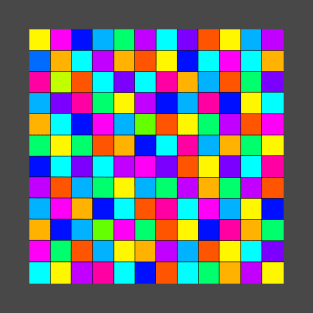 Random Colorful Squares With Black Lines T-Shirt