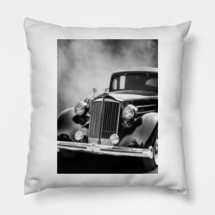 Packard Classic Car Black And White photograph Pillow