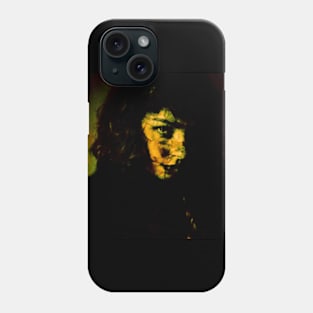 Beautiful girl, in dark yellow green lighting. Some splatters of blood. Dark and beautiful. Phone Case