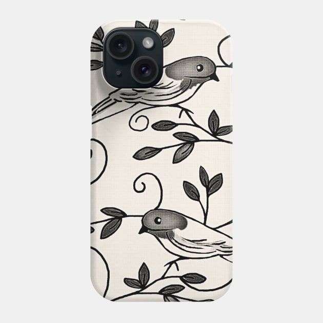 Painted Bunting Scrolls Phone Case by FranBail