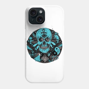 Blue Grey Skull Circle of Humanity Phone Case