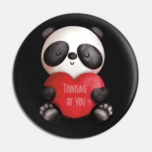 Happy Valentine with a cute panda bear thinking about his love. Thinking of you! Pin