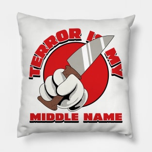 Terror is My Middle Name Knife Design Pillow