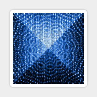 Sacred Geometry 3D Titanium Blue Pyramid Architecture Magnet