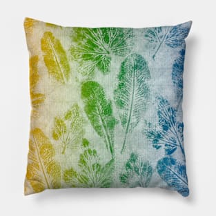 Rainbow leaf print Pillow