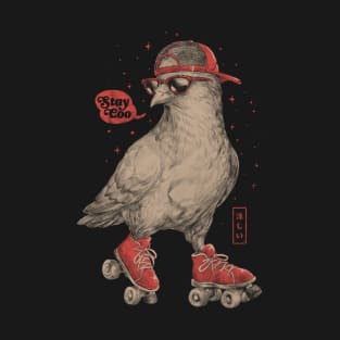 Stay Coo Cute Bird Roller Skate T-Shirt