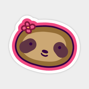 Flower Sloth Face Magnet