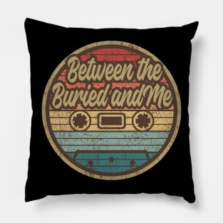 between the buried and me cassette retro circle Pillow