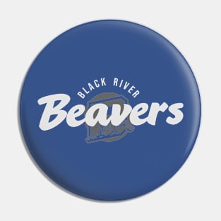 Vintage Style Greyscale Beavers Pin