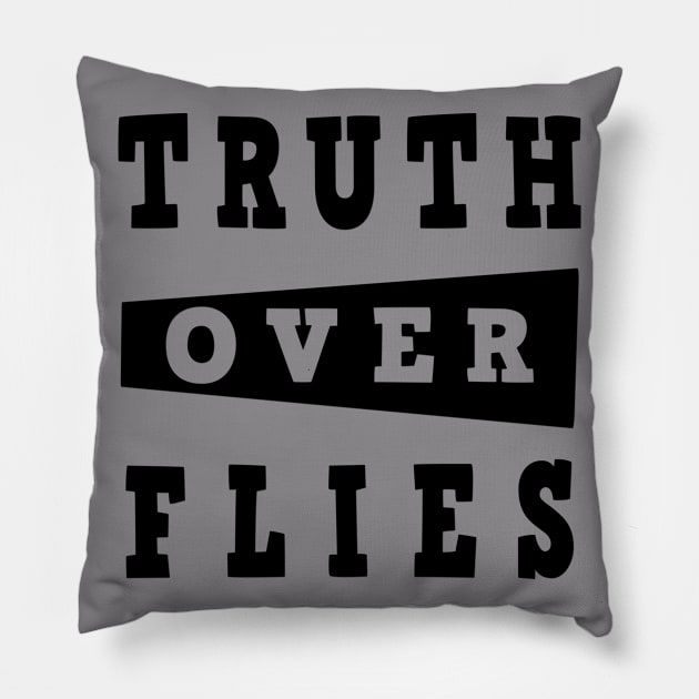 truth over flies, kamala pence debate Pillow by artspot