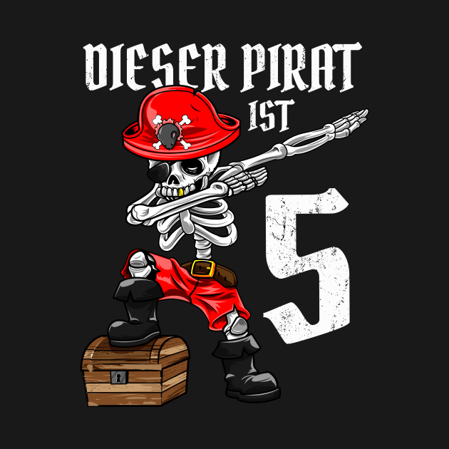 5 years dabbing pirate SHIRT boy 5th birthday Party Boy Gift by ELFEINHALB