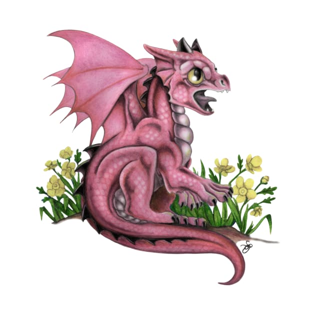 Adorable Pink Baby Dragon by Sandra Staple