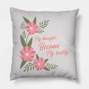 affirmations, aesthetic floral affirmation, self love Pillow