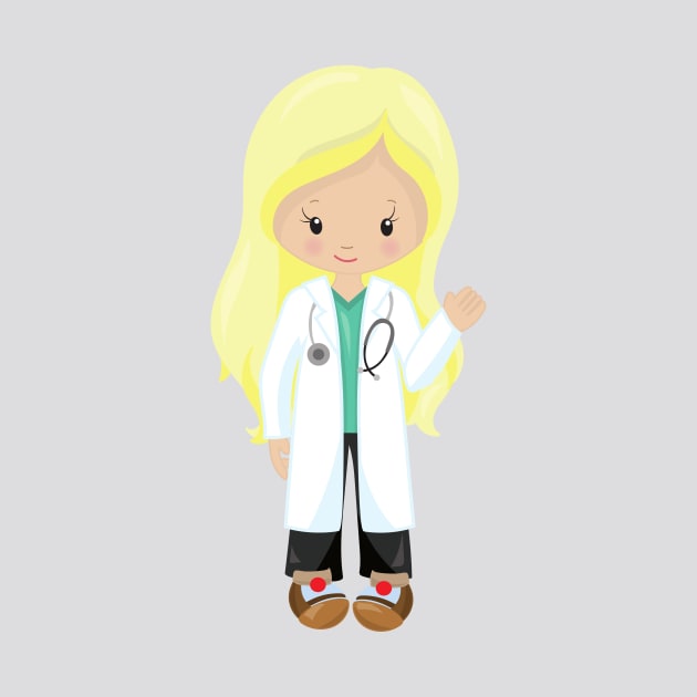 Doctor, Nurse, Stethoscope, Lab Coat, Blonde Hair by Jelena Dunčević