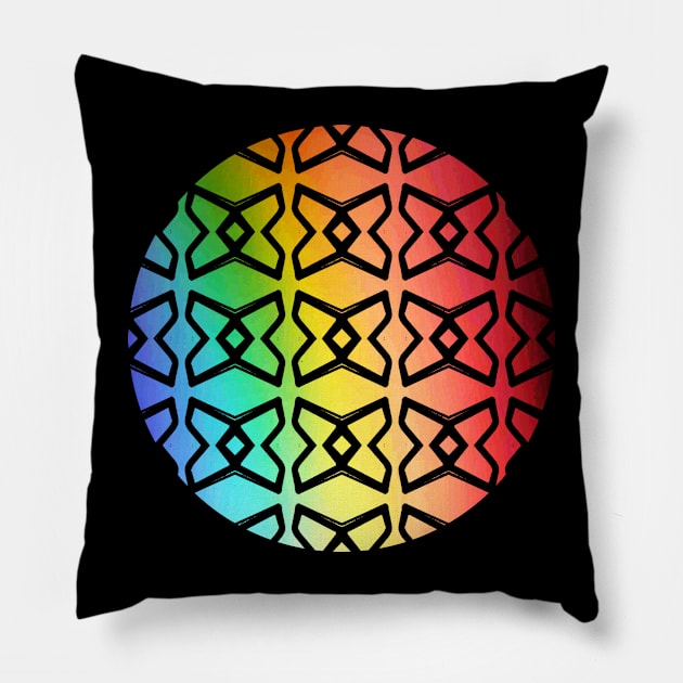 Rainbow with bows Pillow by Geomhectic