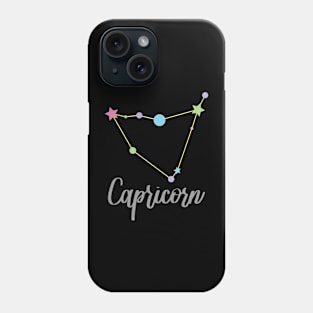 Capricorn Zodiac in Pastels - Black Phone Case