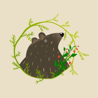 Brown Bear Wreath T-Shirt