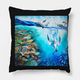 "Diving in" Pillow