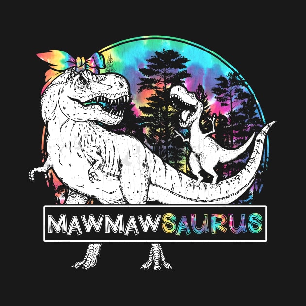 Mawmaw Saurus Funny Dino Tie Dye Bandana Mother's Day by for shop