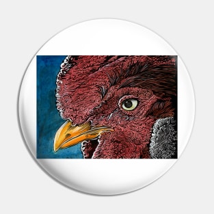 Swirley Rooster Face Pin