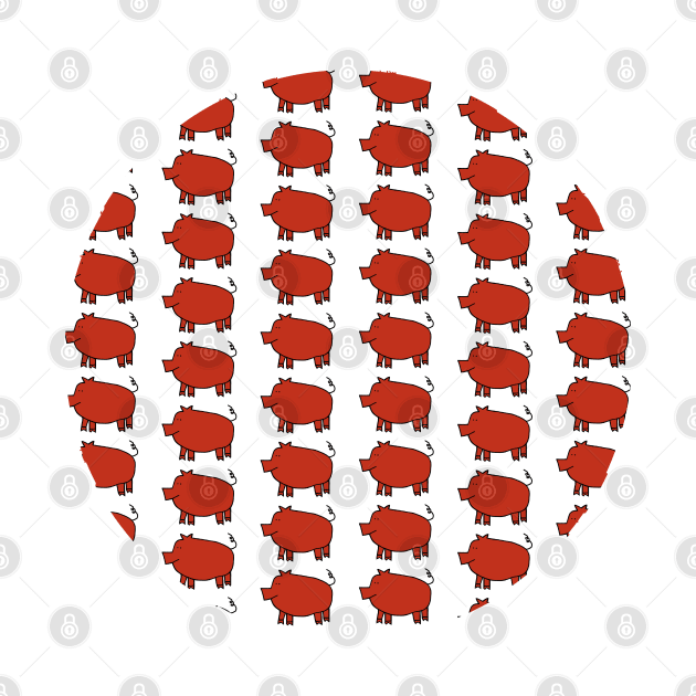 Red Pig Pattern by ellenhenryart