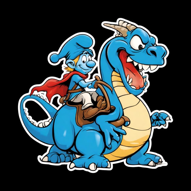 smurf riding its dragon by Smurf