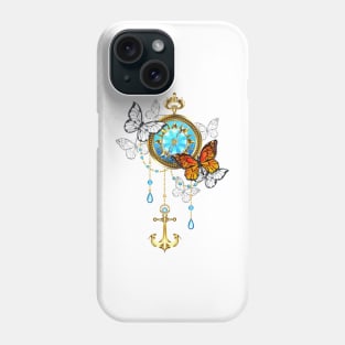 Compass with Butterflies Phone Case