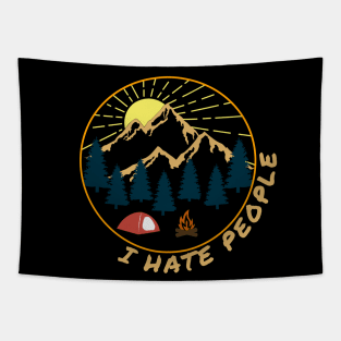 I Hate People Funny Camping Introvert Tapestry