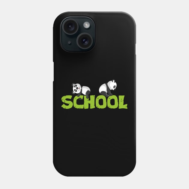 Panda School Gift Idea Design Motif Phone Case by Shirtjaeger