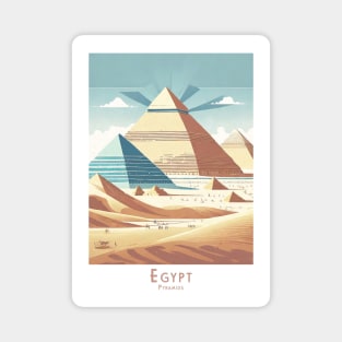 Egyptian Pyramids Retro Travel Poster Magnet