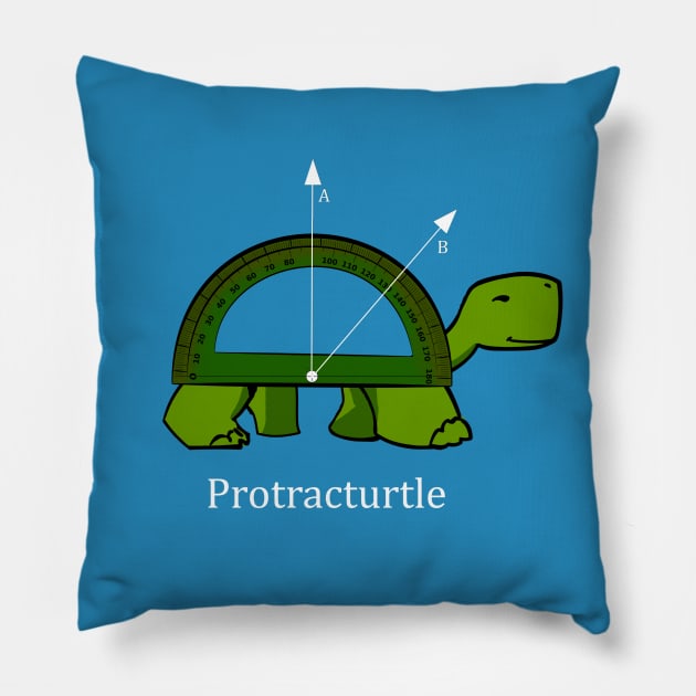 Protracturtle -  Funny Math Turtle Pillow by bethcentral