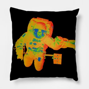 NASA Astronaut in Yellow, Orange, Blue and Green Colors Pillow