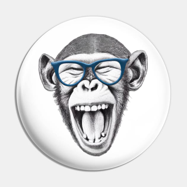 Monkey wearing glasses, monkey lovers funny Pin by Rising_Air