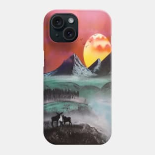 Moose family mountain Phone Case