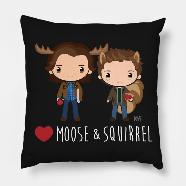 Love Moose & Squirrel - Supernatural Pillow by KYi