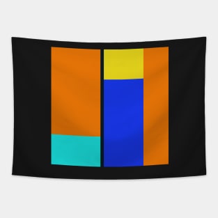 blue orange and yellow abstract minimalist art Tapestry