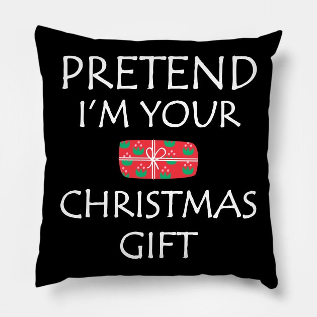 Pretend I'm A Christmas Gift Funny Lazy Costume Pillow by okpinsArtDesign