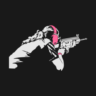 Shooting Girl - Gun Guns Weapons Weapon Gaming Gamer Girls T-Shirt